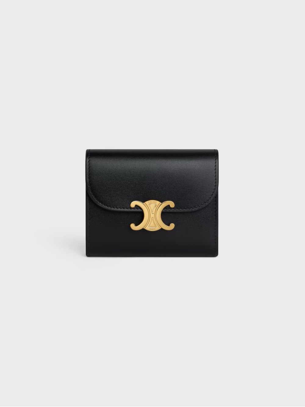 Celine SMALL FLAP WALLET TRIOMPHE IN SHINY CALFSKIN